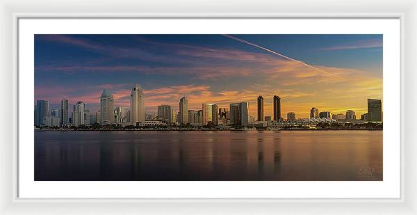 San Diego Skyline - Twilight - Framed Print